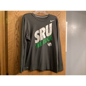 Slippery Rock University SRU Men's Long Sleeve T-Shirt Size M DriFit‎ Drk Grey